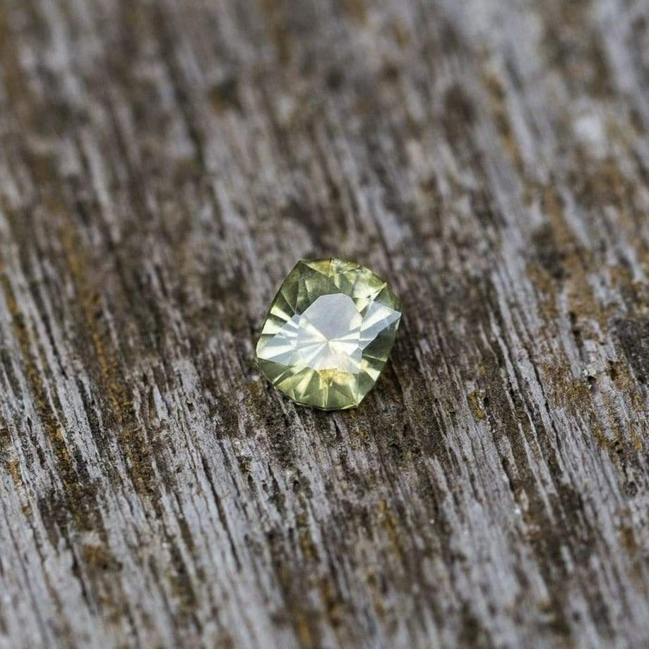 Yellow-Green Precision cut Cushion 5.4 x 4.6mm/0.72ct Montana Sapphire Loose Gemstone Loose Gemstone by Nodeform