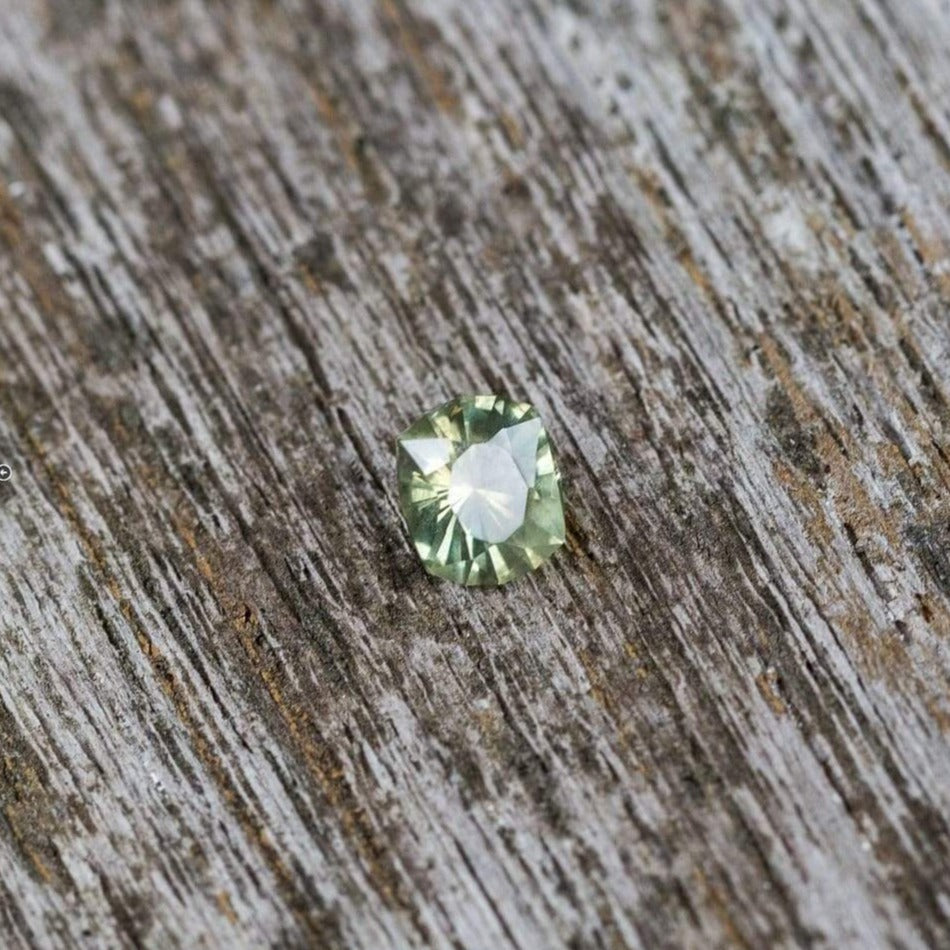 Yellow-Green Precision cut Cushion 5.4 x 4.6mm/0.72ct Montana Sapphire Loose Gemstone Loose Gemstone by Nodeform