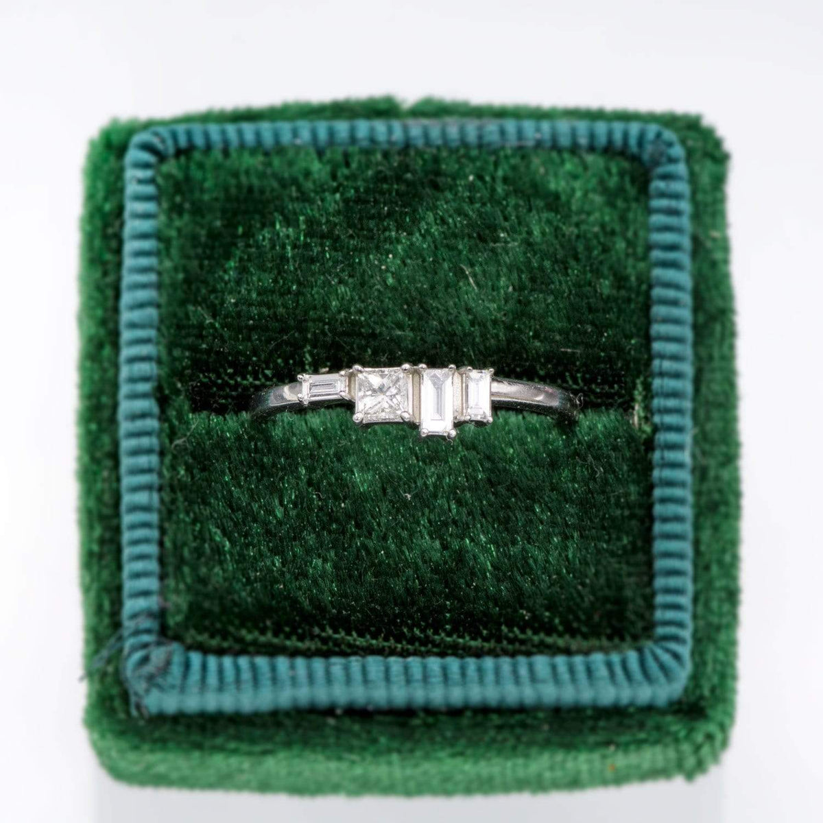 Georgia Ring - Geometric Cluster Baguette & Princess Cut Diamond, Ruby, Alexandrite or Sapphire Stacking Ring Ring by Nodeform