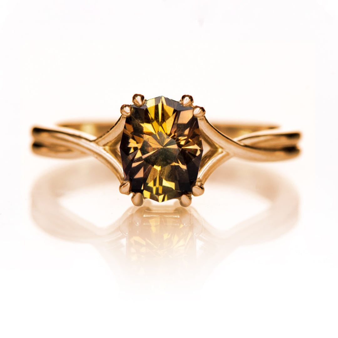 Ivy Ring - Double Prong Set Split Shank Solitaire Engagement Ring - Setting only Ring Setting by Nodeform