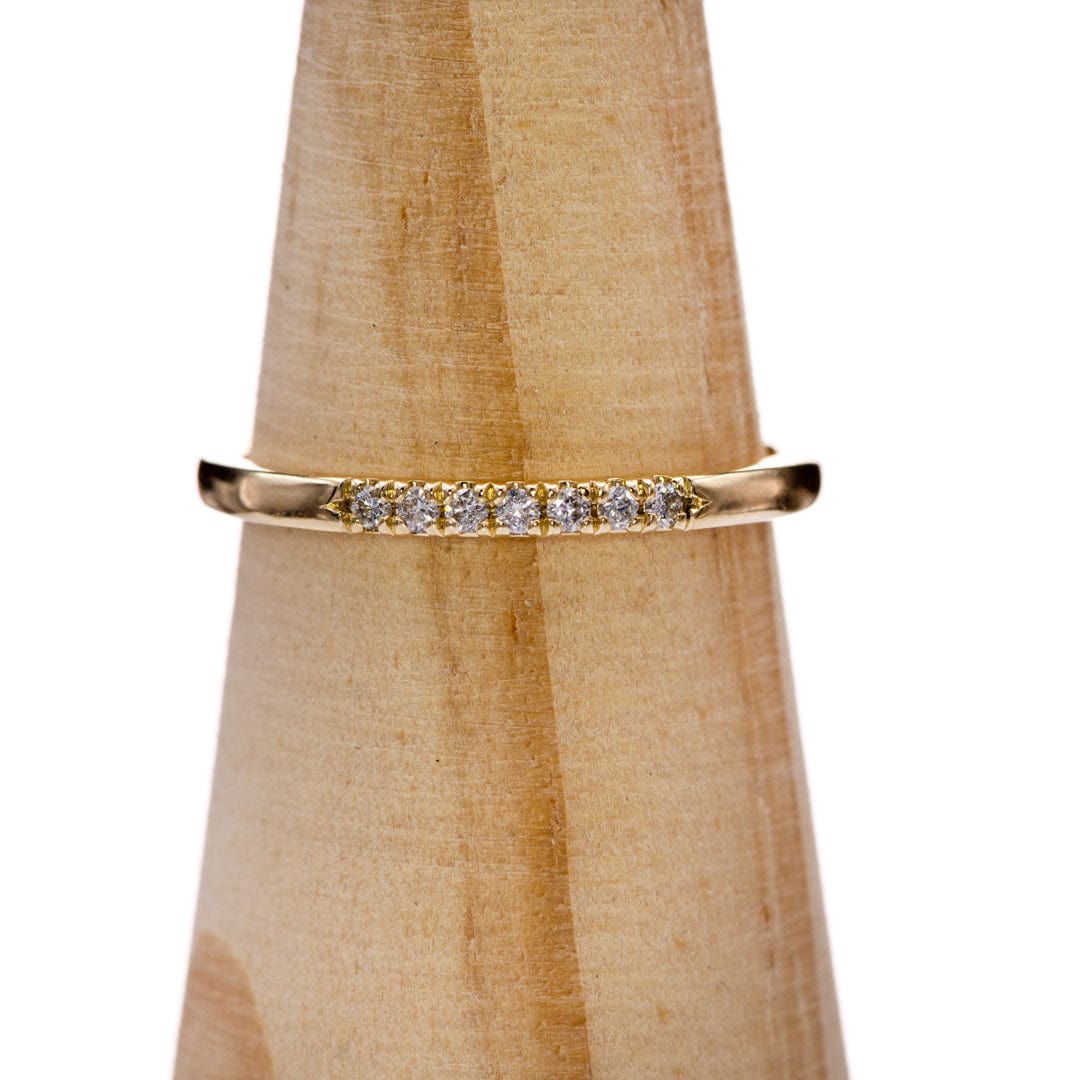 Louise Anniversary Band - French Set Moissanite or Diamond Pave Ring Stacking Wedding Band Ring by Nodeform