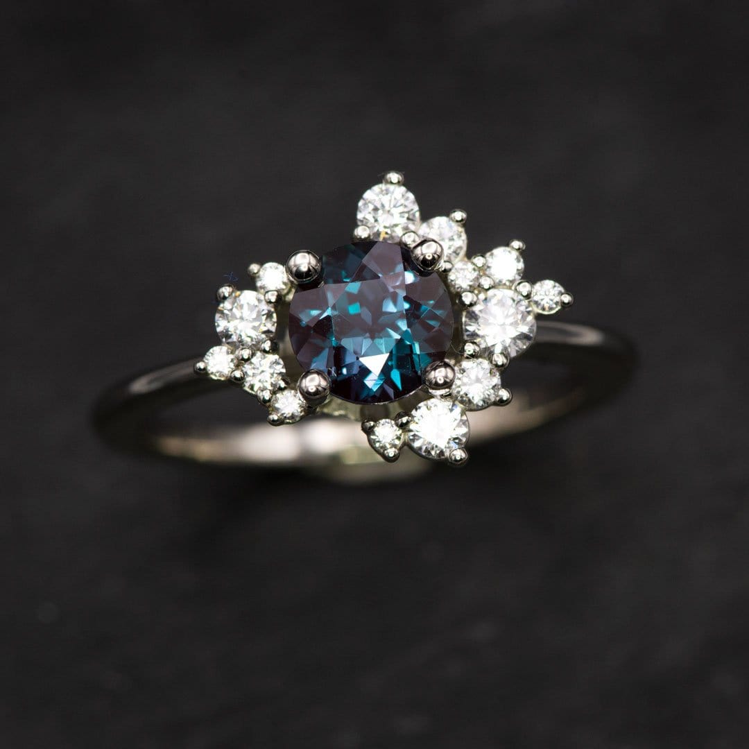 Round Cut Lab Created Alexandrite Gemstone Loose Gemstone by Nodeform