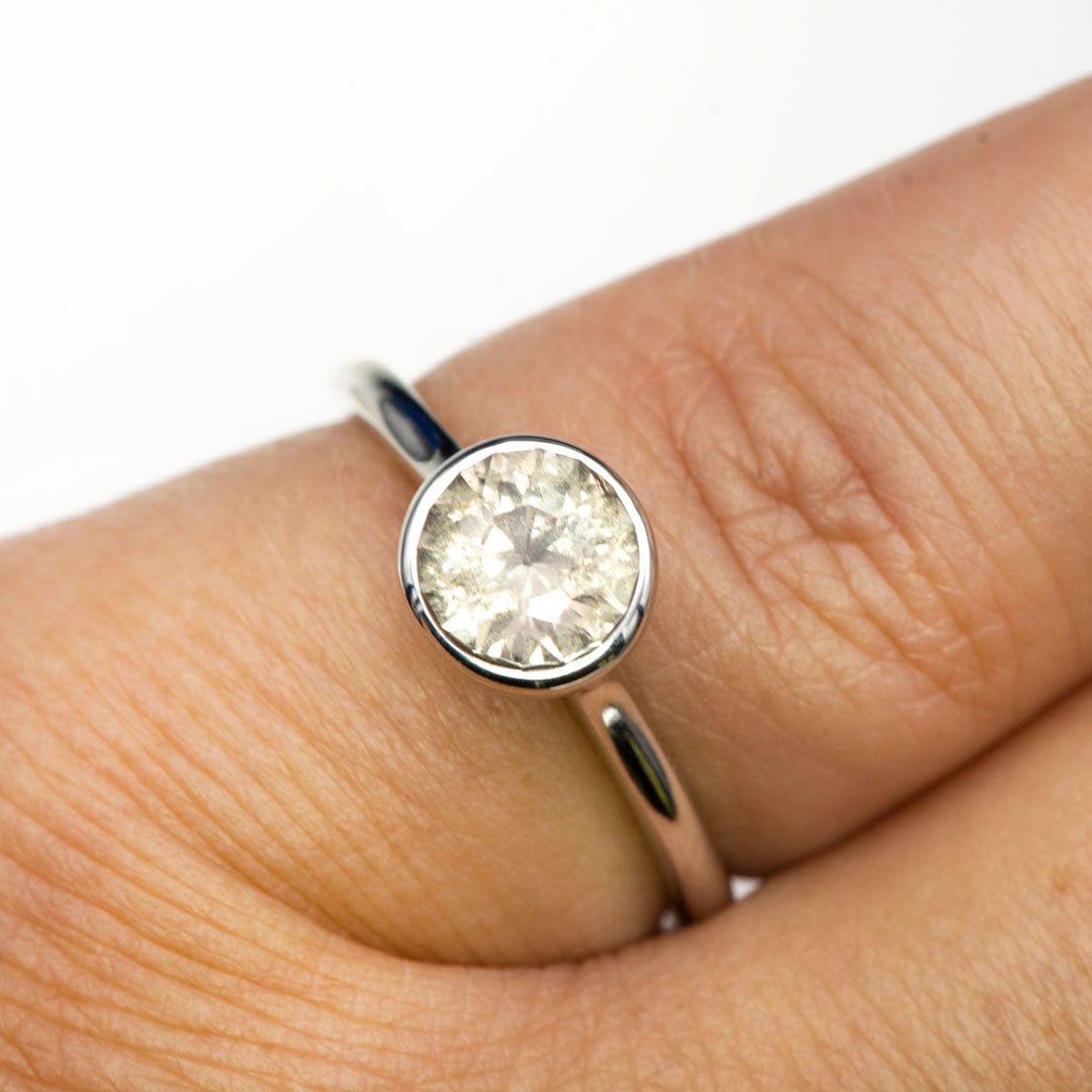Round pinkish-gray to warm green gray 6.5mm/1.41ct Tanzania Sapphire Loose Gemstone Loose Gemstone by Nodeform