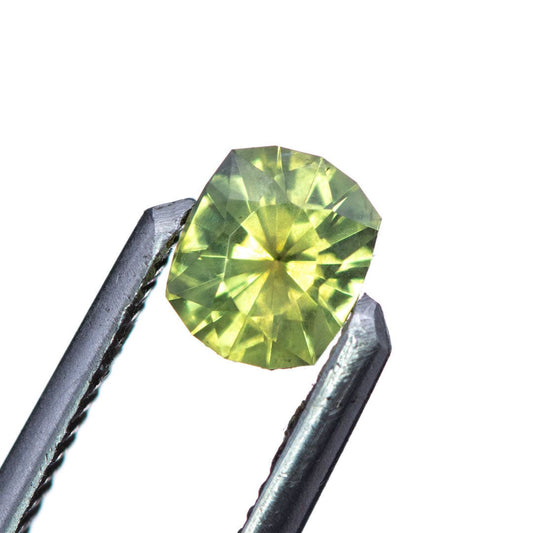 Yellow-Green Precision cut Cushion 5.4 x 4.6mm/0.72ct Montana Sapphire Loose Gemstone Loose Gemstone by Nodeform