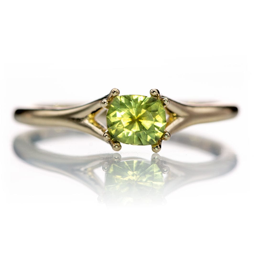 Yellow-Green Precision cut Cushion 5.4 x 4.6mm/0.72ct Montana Sapphire Loose Gemstone Loose Gemstone by Nodeform
