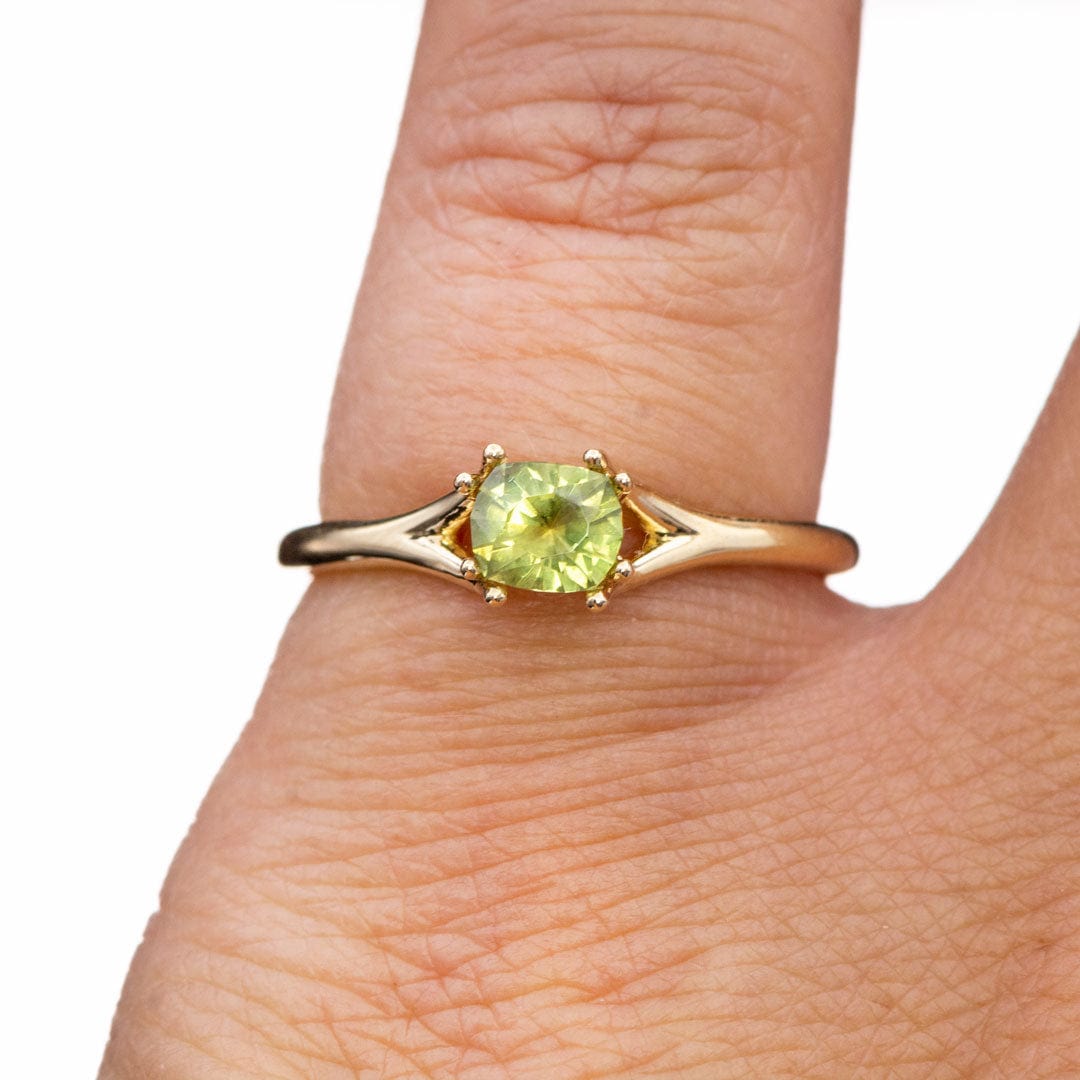Yellow-Green Precision cut Cushion 5.4 x 4.6mm/0.72ct Montana Sapphire Loose Gemstone Loose Gemstone by Nodeform