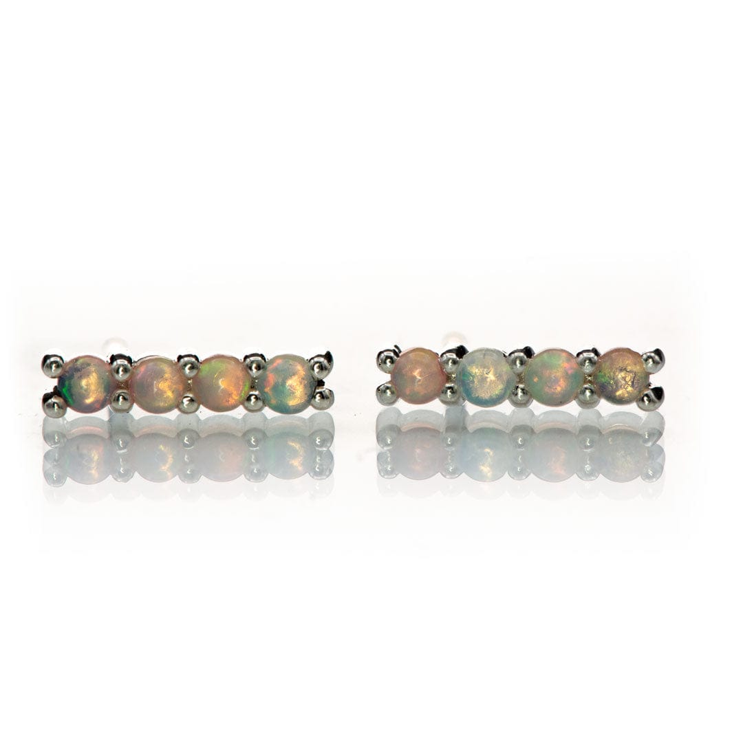 Opal Bar Studs Gold or Platinum Earrings Earrings by Nodeform