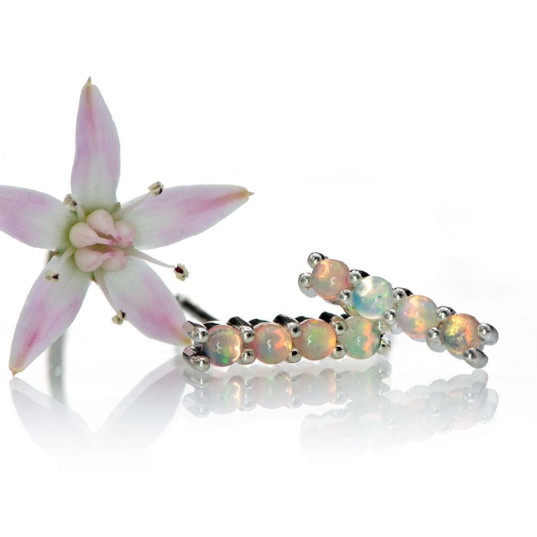 Opal Bar Studs Gold or Platinum Earrings Earrings by Nodeform