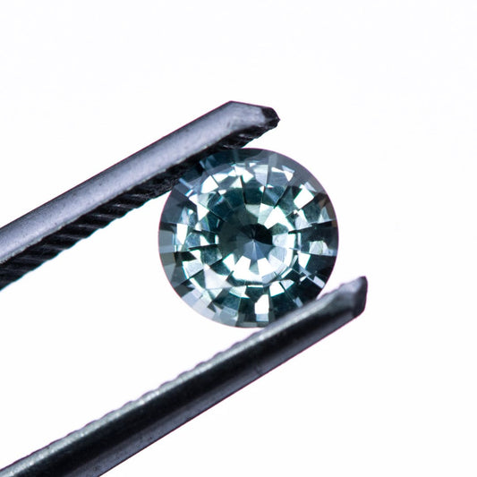 Round Steely Blue 5.5mm/0.75ct Madagascar Sapphire M3 Untreated Loose Gemstone Loose Gemstone by Nodeform