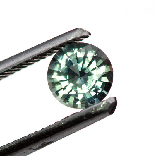 Round Cool Green 5.5mm/0.75ct Madagascar Sapphire M2 Untreated Loose Gemstone Loose Gemstone by Nodeform