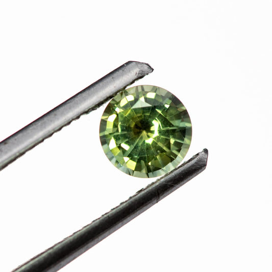 Round Green 5.4mm/0.74ct Madagascar Sapphire M1 Untreated Loose Gemstone Loose Gemstone by Nodeform
