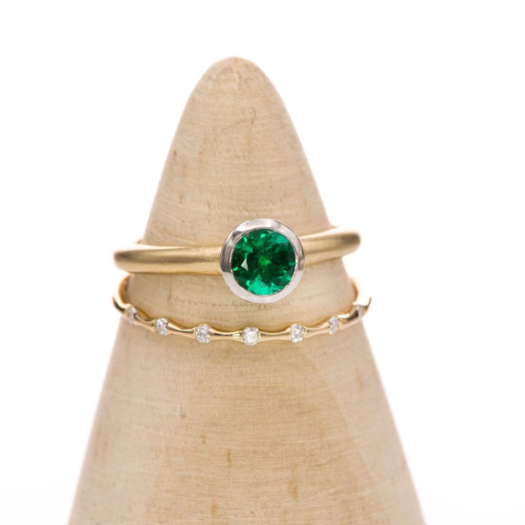 Sadie Band - Skinny Anniversary Band, Bar Set Diamond Half Eternity Stacking Wedding Ring Ring by Nodeform
