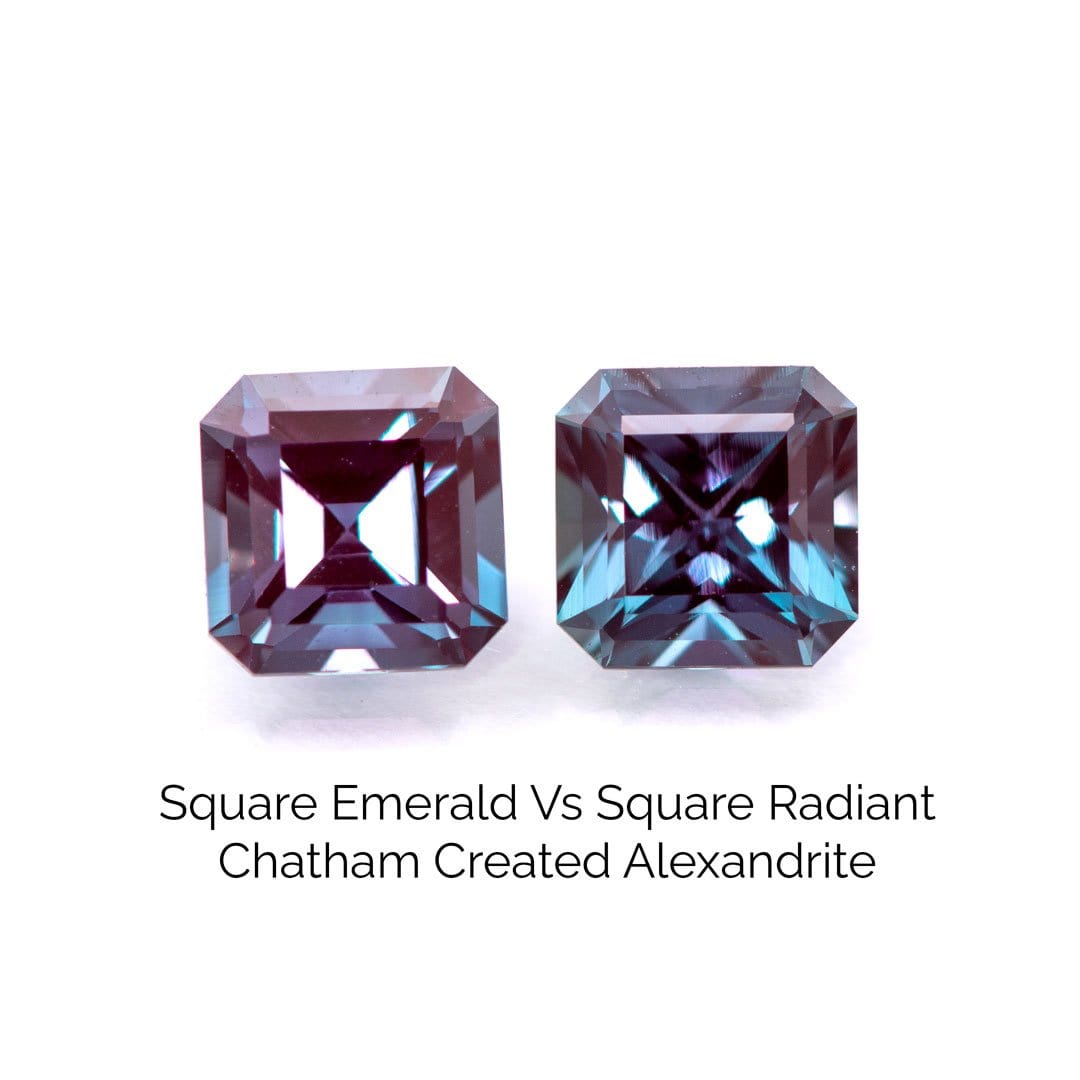 Square Radiant Cut Cut Lab Created Alexandrite Gemstone Loose Gemstone by Nodeform