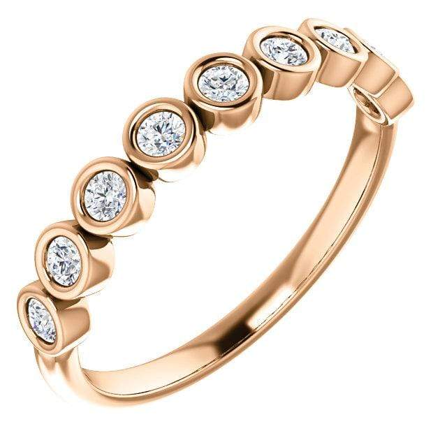 Betty Anniversary Band - Bezel Set Diamond Half Eternity Stacking Wedding Ring Ring by Nodeform
