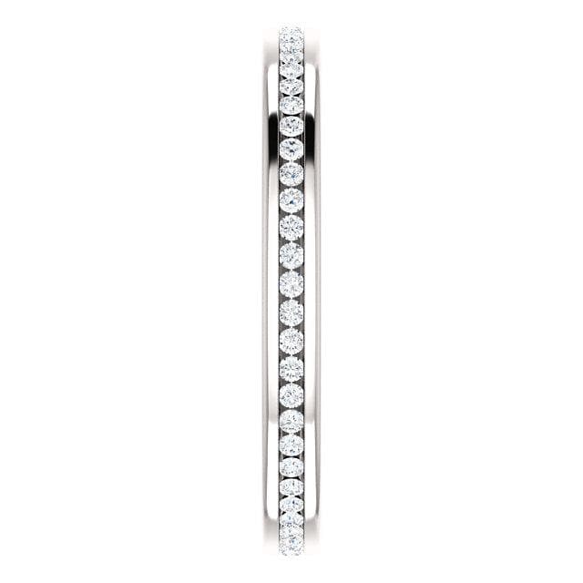 Channel Set Diamond or Moissanite Narrow Eternity Stacking Wedding Ring Ring by Nodeform