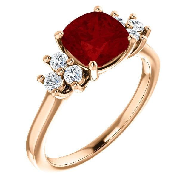 Ellie - Prong Set Accented Side Cluster Engagement Ring - Setting only Ring Setting by Nodeform