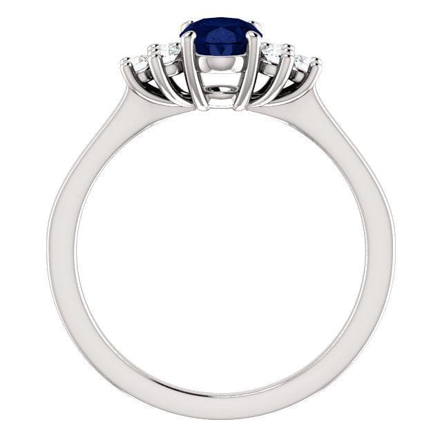 Ellie - Prong Set Accented Side Cluster Engagement Ring - Setting only Ring Setting by Nodeform