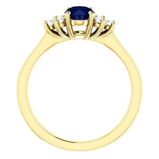 Ellie - Prong Set Accented Side Cluster Engagement Ring - Setting only Ring Setting by Nodeform