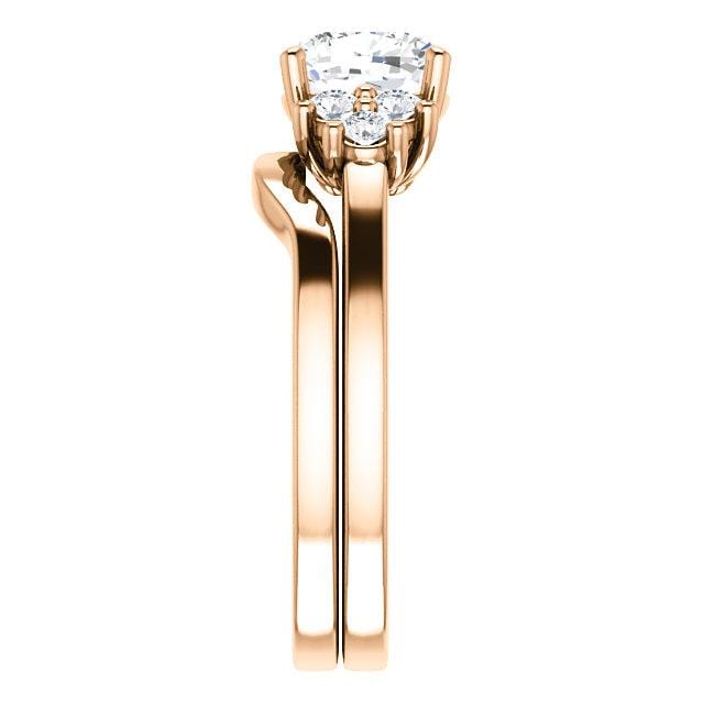 Ellie - Prong Set Accented Side Cluster Engagement Ring - Setting only Ring Setting by Nodeform