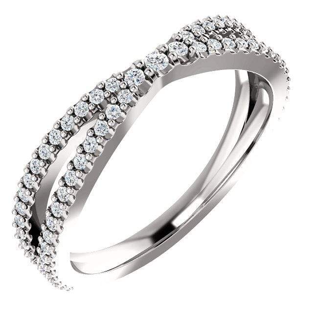 Chrissy Band - Contoured Split Shank Stacking Wedding Ring with Diamonds, Moissanites, Rubies or Sapphires Ring by Nodeform