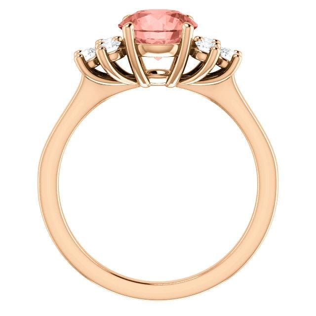 Ellie - Prong Set Accented Side Cluster Engagement Ring - Setting only Ring Setting by Nodeform