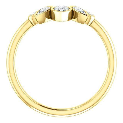 Chloe Band- Graduated Pear Diamond Curved Contoured Stacking Wedding Ring Ring by Nodeform