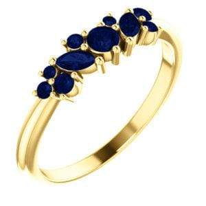 Colette Ring - Cluster Marquise & Round Shape Diamonds, Moissanites, Rubies or Sapphires Stacking Ring Ring by Nodeform