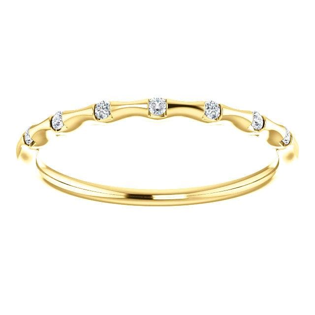 Sadie Band - Skinny Anniversary Band, Bar Set Diamond Half Eternity Stacking Wedding Ring Ring by Nodeform