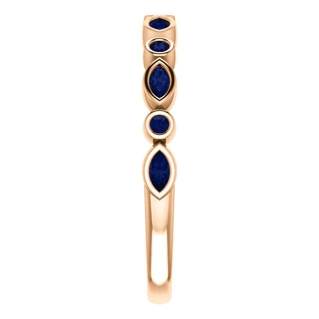 Maggie Band, 1/4CTW Diamond or Sapphire Bezel Set Marquise Stacking Half Eternity Anniversary Ring Ring by Nodeform