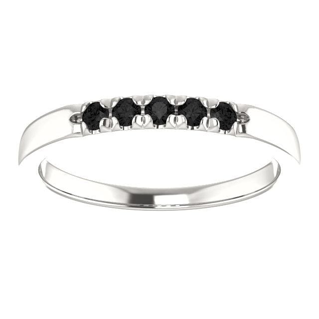 Black Diamond Pave French Set Ring Stacking Wedding Band Ring by Nodeform