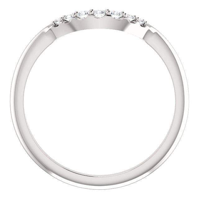 Selene - Graduated Diamond, Moissanite or Sapphire Curved Contoured Stacking Wedding Ring Ring by Nodeform