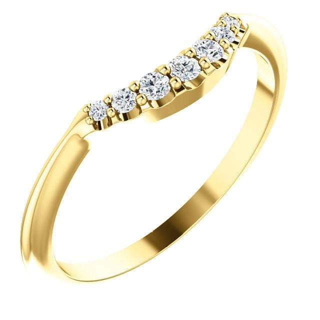 Selene - Graduated Diamond, Moissanite or Sapphire Curved Contoured Stacking Wedding Ring Ring by Nodeform