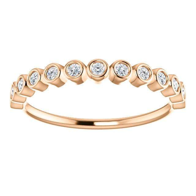 Betty Anniversary Band - Bezel Set Diamond Half Eternity Stacking Wedding Ring Ring by Nodeform