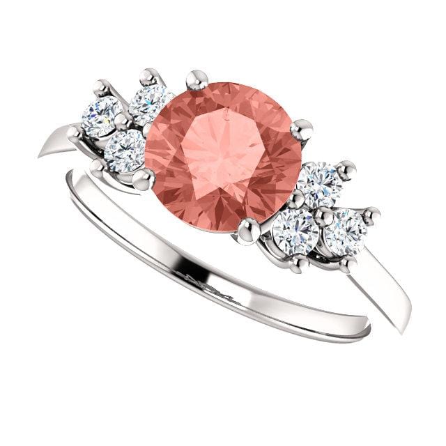 Ellie - Prong Set Accented Side Cluster Engagement Ring - Setting only Ring Setting by Nodeform