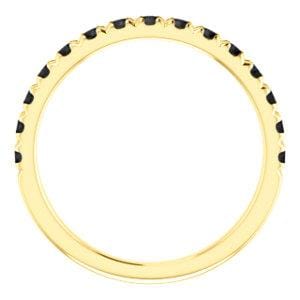 Black Diamond Pave French Set Ring Stacking Wedding Band Ring by Nodeform