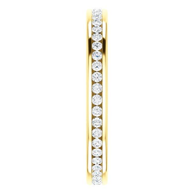 Channel Set Diamond or Moissanite Narrow Eternity Stacking Wedding Ring Ring by Nodeform