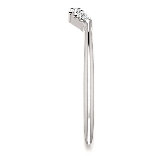 Selene - Graduated Diamond, Moissanite or Sapphire Curved Contoured Stacking Wedding Ring Ring by Nodeform