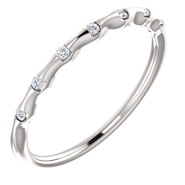 Sadie Band - Skinny Anniversary Band, Bar Set Diamond Half Eternity Stacking Wedding Ring Ring by Nodeform