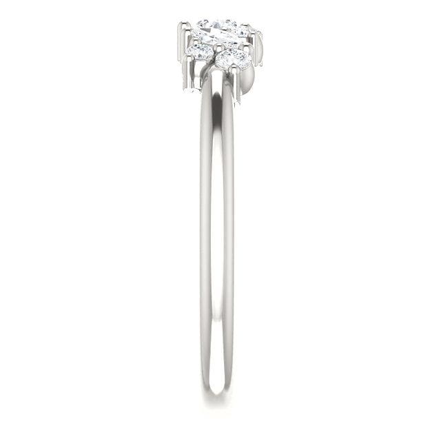 Colette Ring - Cluster Marquise & Round Shape Diamonds, Moissanites, Rubies or Sapphires Stacking Ring Ring by Nodeform