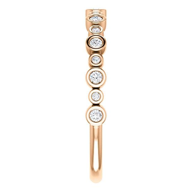 Brigid Anniversary Band Bezel Set Diamond Half Eternity Stacking Wedding Ring Ring by Nodeform