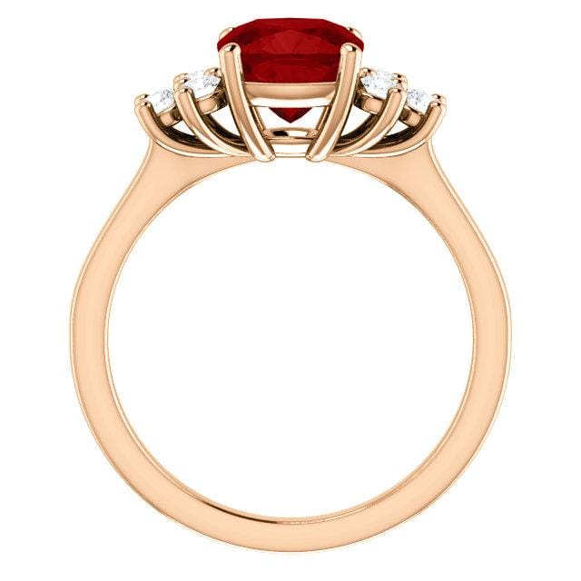 Ellie - Prong Set Accented Side Cluster Engagement Ring - Setting only Ring Setting by Nodeform