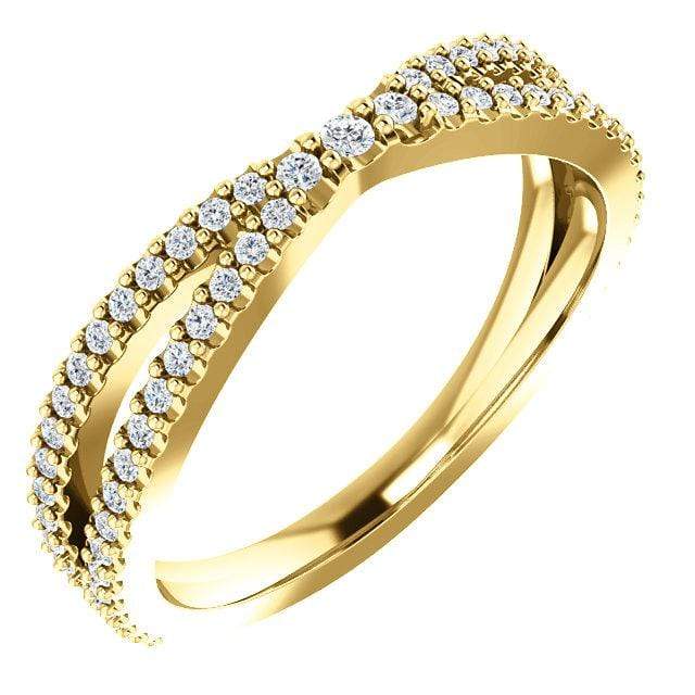 Chrissy Band - Contoured Split Shank Stacking Wedding Ring with Diamonds, Moissanites, Rubies or Sapphires Ring by Nodeform