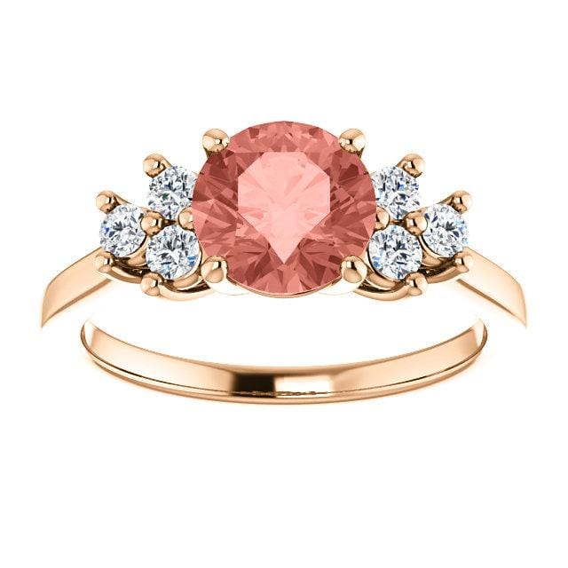 Ellie - Prong Set Accented Side Cluster Engagement Ring - Setting only Ring Setting by Nodeform