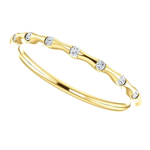 Sadie Band - Skinny Anniversary Band, Bar Set Diamond Half Eternity Stacking Wedding Ring Ring by Nodeform