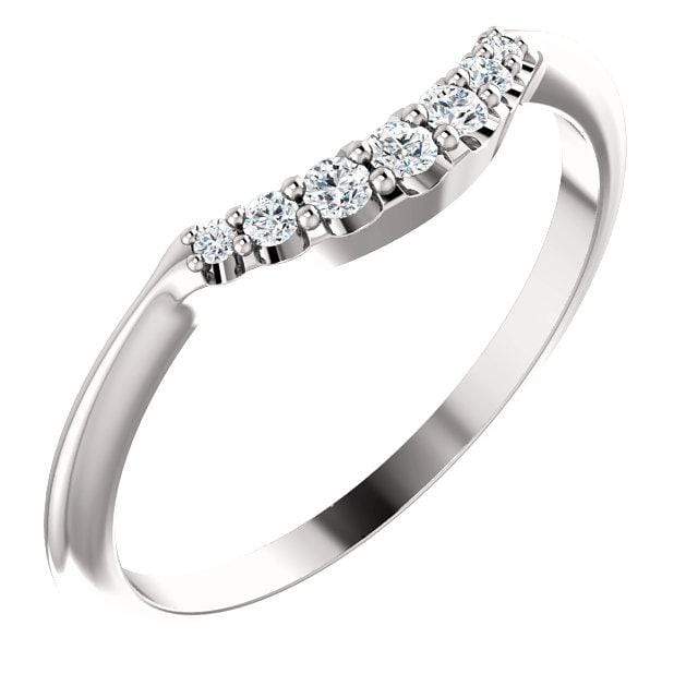 Selene - Graduated Diamond, Moissanite or Sapphire Curved Contoured Stacking Wedding Ring Ring by Nodeform