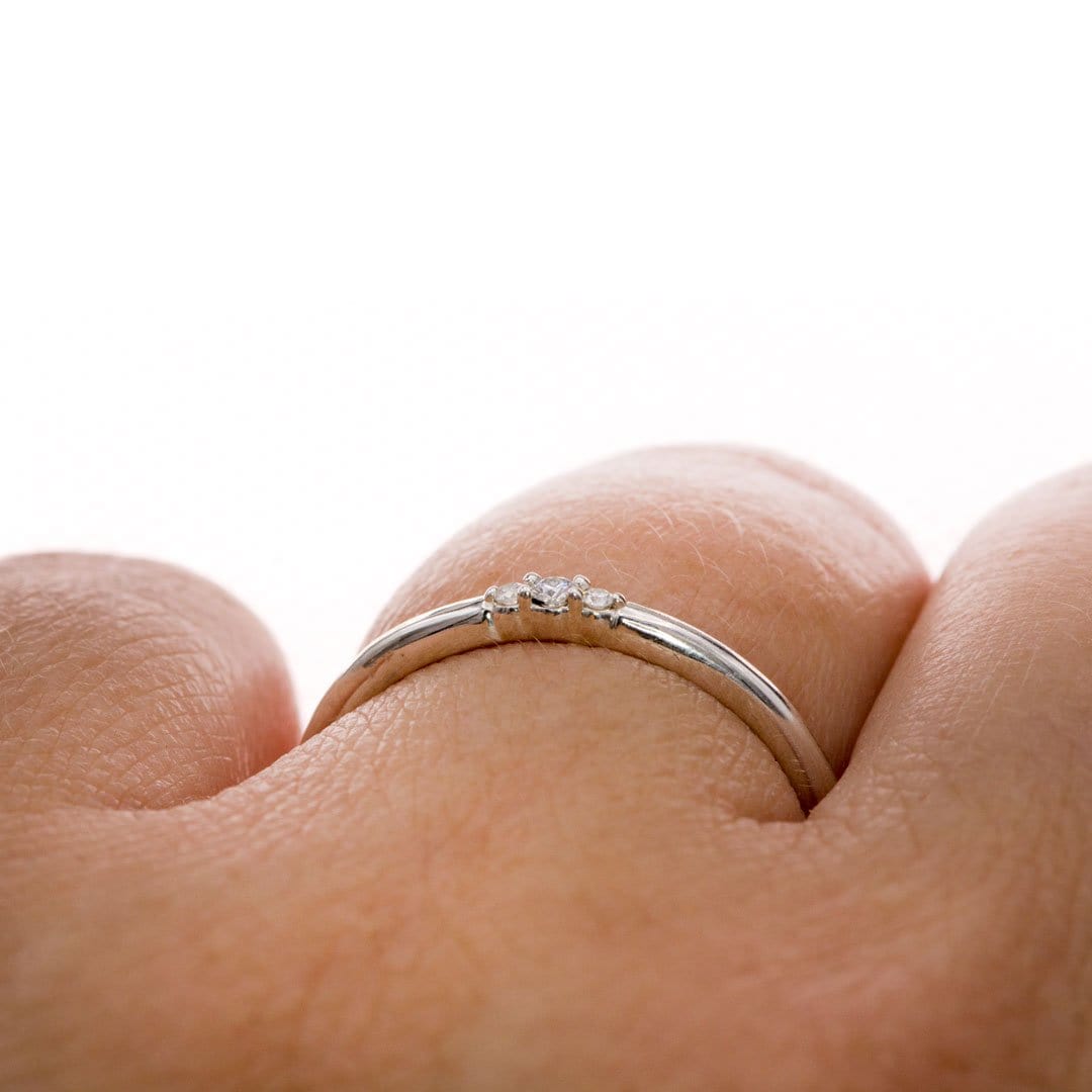 Tania Band -Graduated Diamond, Moissanite or Sapphire Stacking Wedding Ring Ring by Nodeform
