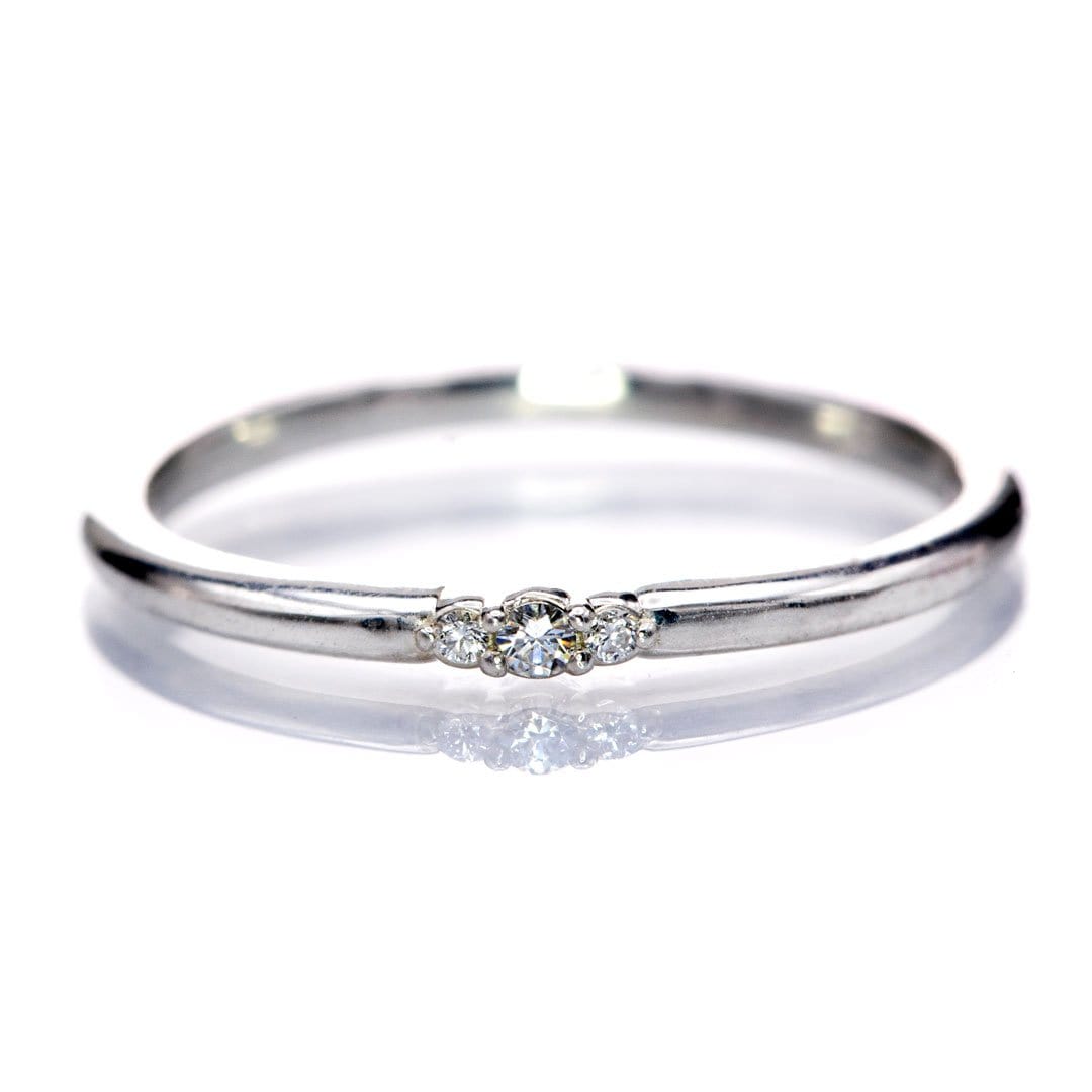Tania Band -Graduated Diamond, Moissanite or Sapphire Stacking Wedding Ring All Lab Grown Diamonds / Continuum Sterling Silver Ring by Nodeform
