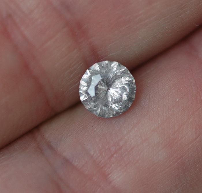 Round pinkish-gray to warm green gray 6.5mm/1.41ct Tanzania Sapphire Loose Gemstone Loose Gemstone by Nodeform
