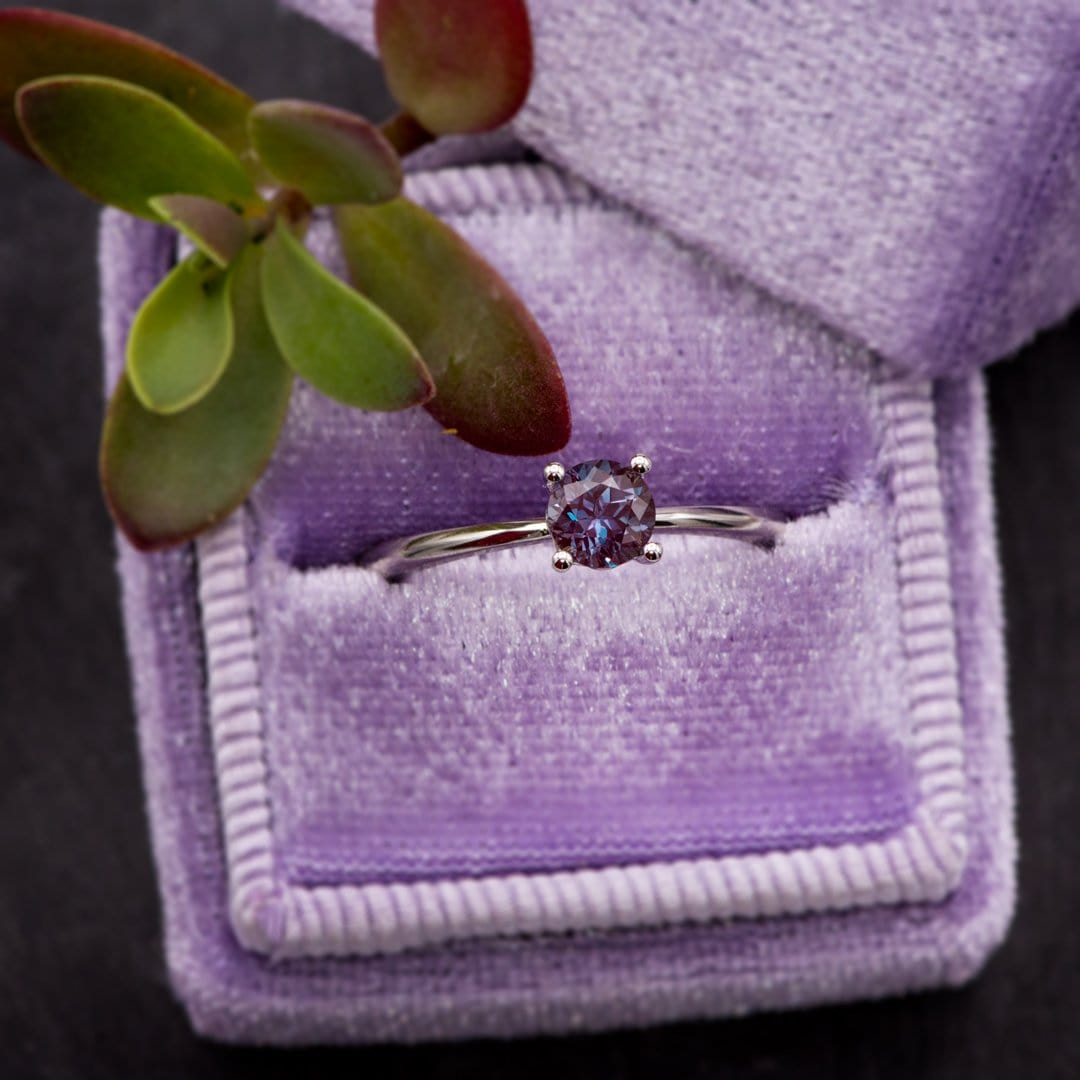 Round Cut Lab Created Alexandrite Gemstone Loose Gemstone by Nodeform