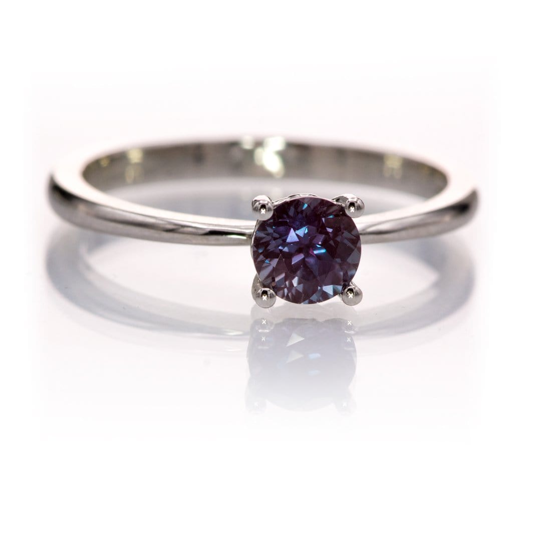 Round Cut Lab Created Alexandrite Gemstone Loose Gemstone by Nodeform